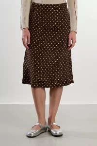 Dot Jacquard Midi Skirt – Brown | Centre Commercial