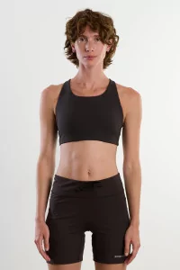 High-Support Recycled Nylon Shadowlite Sports Bra – Black | Centre Commercial