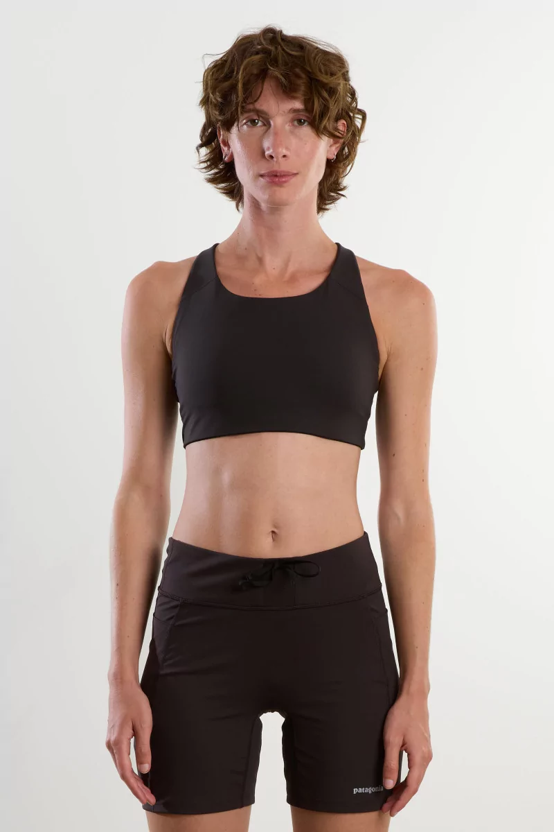 High-Support Recycled Nylon Shadowlite Sports Bra – Black | Centre Commercial