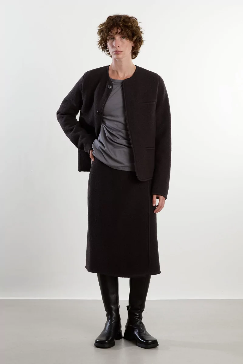 Veste Laine Feutrée Walker Mini – Charbon | Centre Commercial
