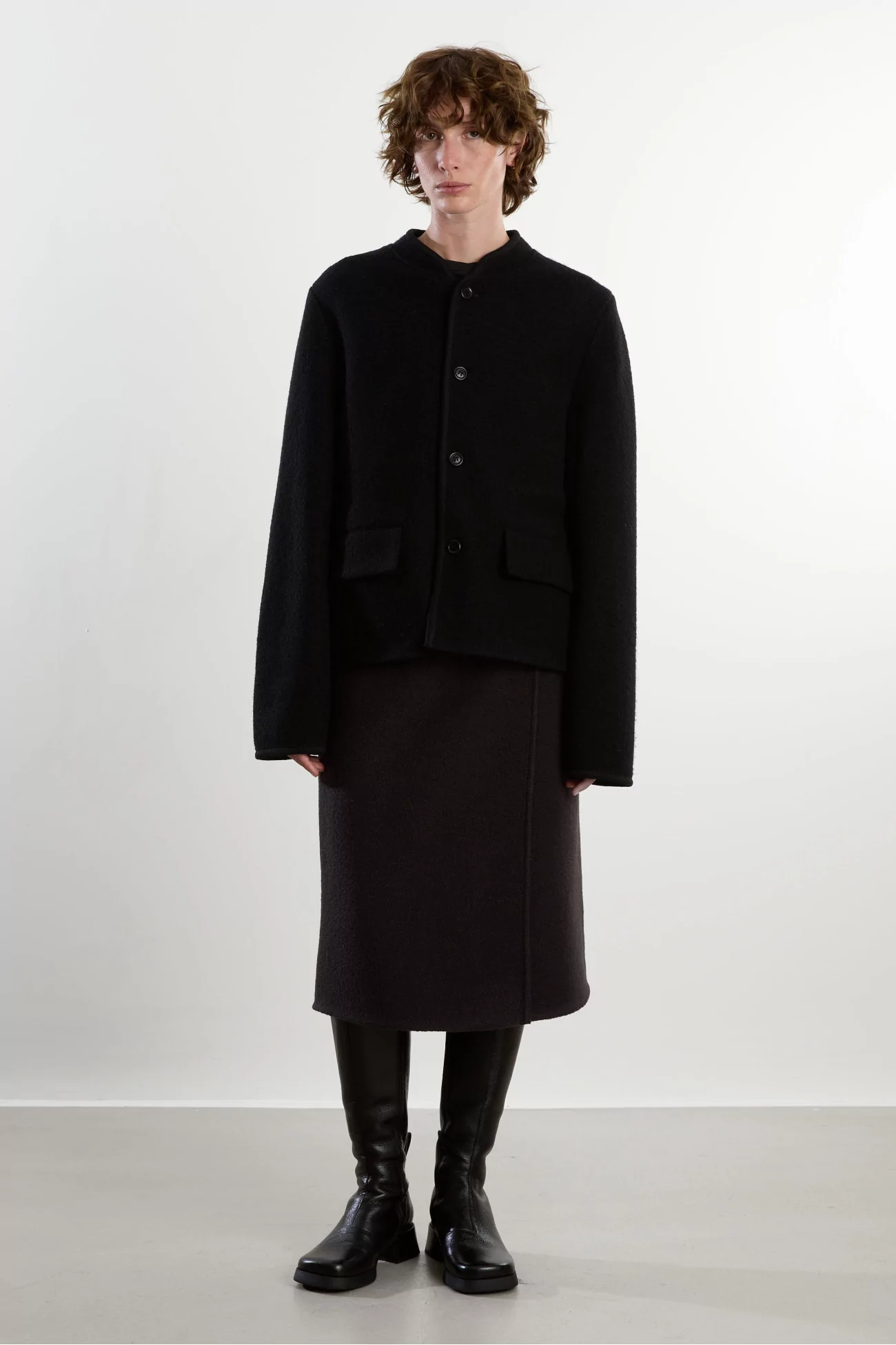Veste Laine Feutrée Walker Mini – Black | Centre Commercial
