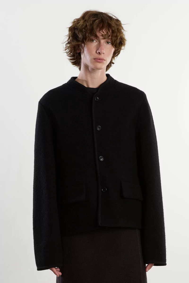 Felted Wool Walker Mini Jacket – Black | Centre Commercial