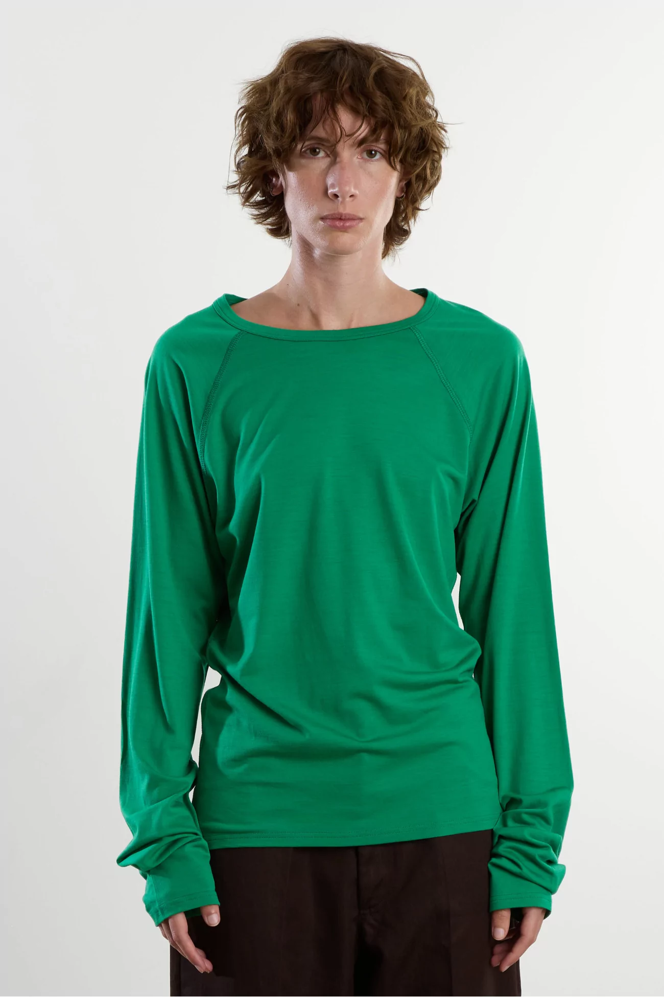 Wool Jersey Polar Jersey Raglan – Emerald | Centre Commercial
