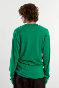 Wool Jersey Polar Jersey Raglan – Emerald | Centre Commercial