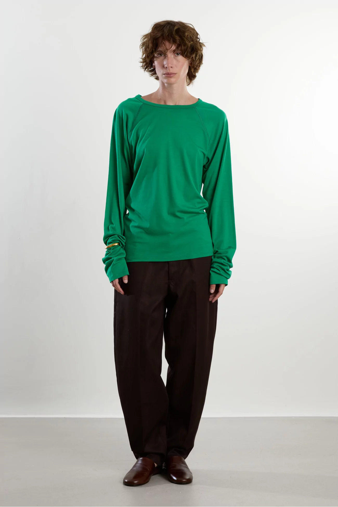 Wool Jersey Polar Jersey Raglan – Emerald | Centre Commercial