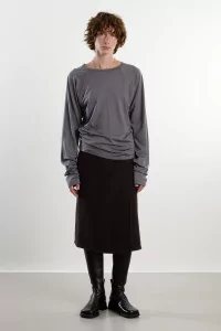 Wool Jersey Polar Jersey Roundneck – Zinc | Centre Commercial
