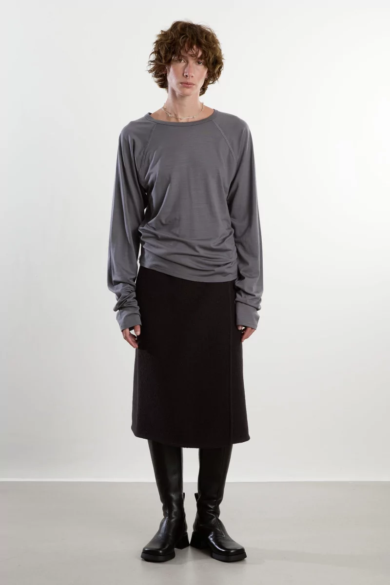 Wool Jersey Polar Jersey Roundneck – Zinc | Centre Commercial