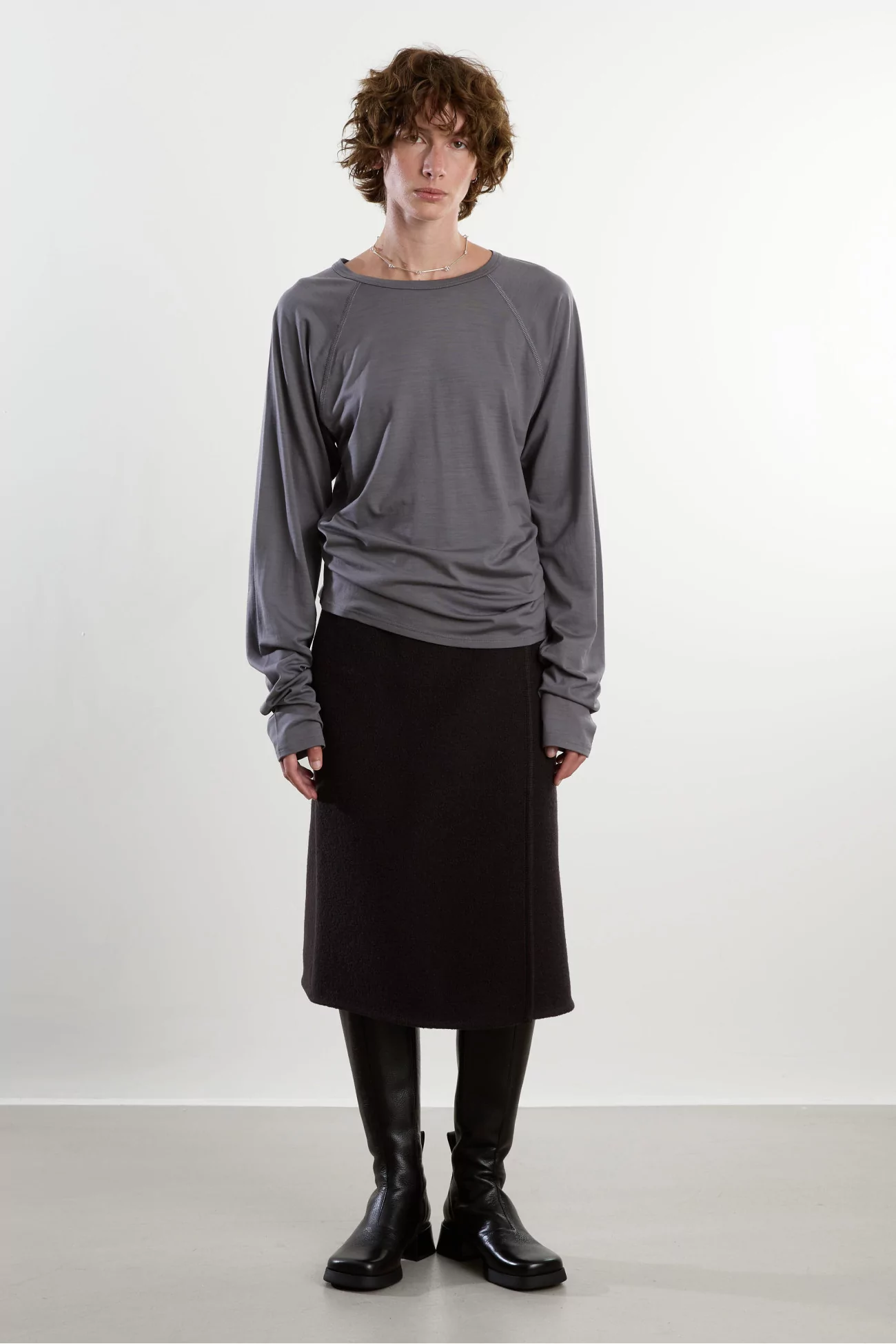 Wool Jersey Polar Jersey Roundneck – Zinc | Centre Commercial