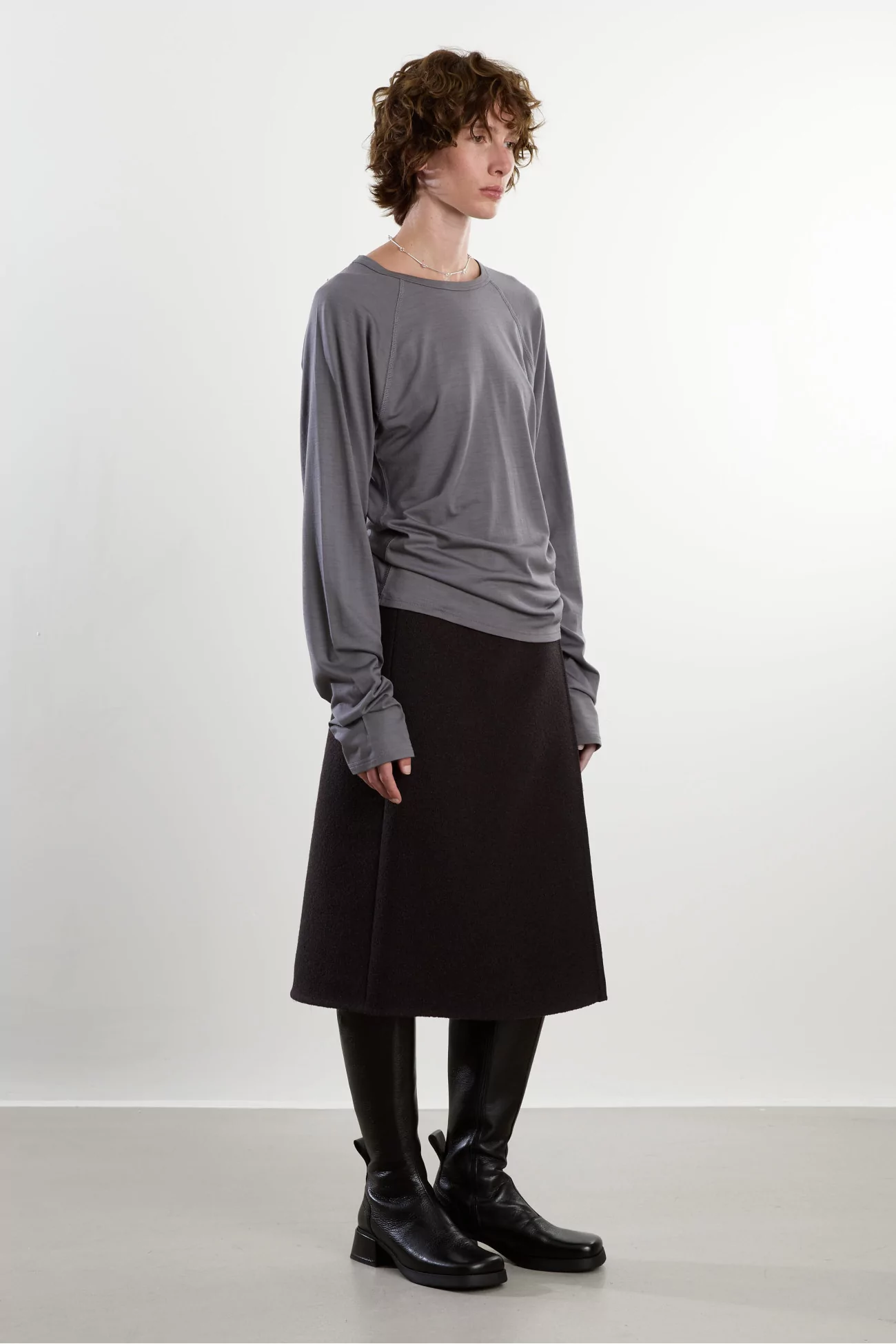 Wool Jersey Polar Jersey Roundneck – Zinc | Centre Commercial