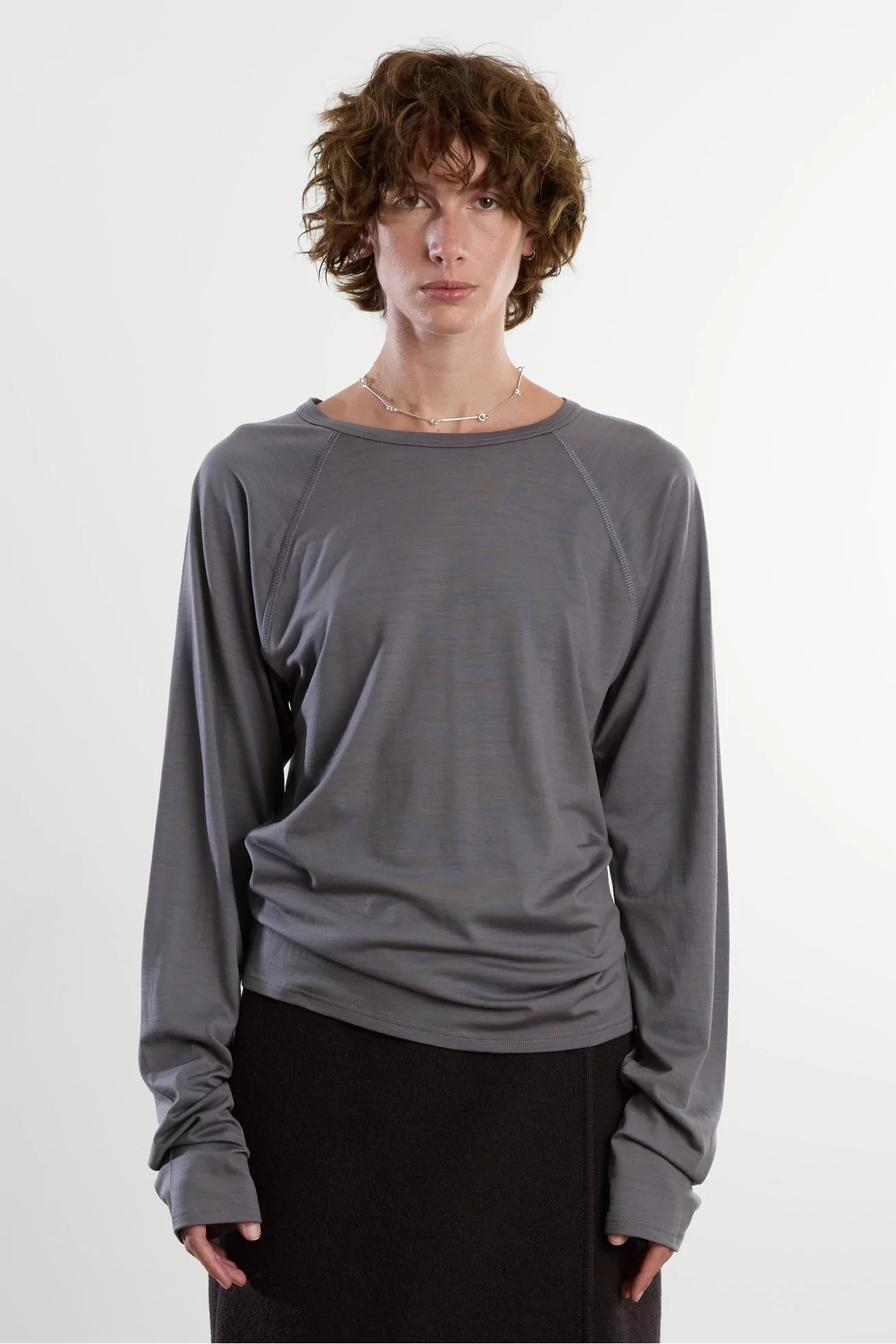 Wool Jersey Polar Jersey Roundneck – Zinc | Centre Commercial