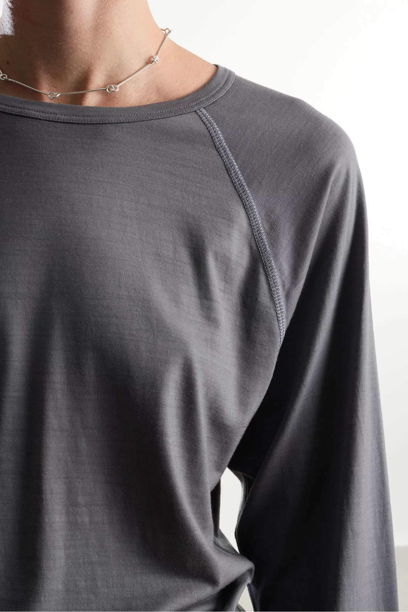 Wool Jersey Polar Jersey Roundneck – Zinc | Centre Commercial
