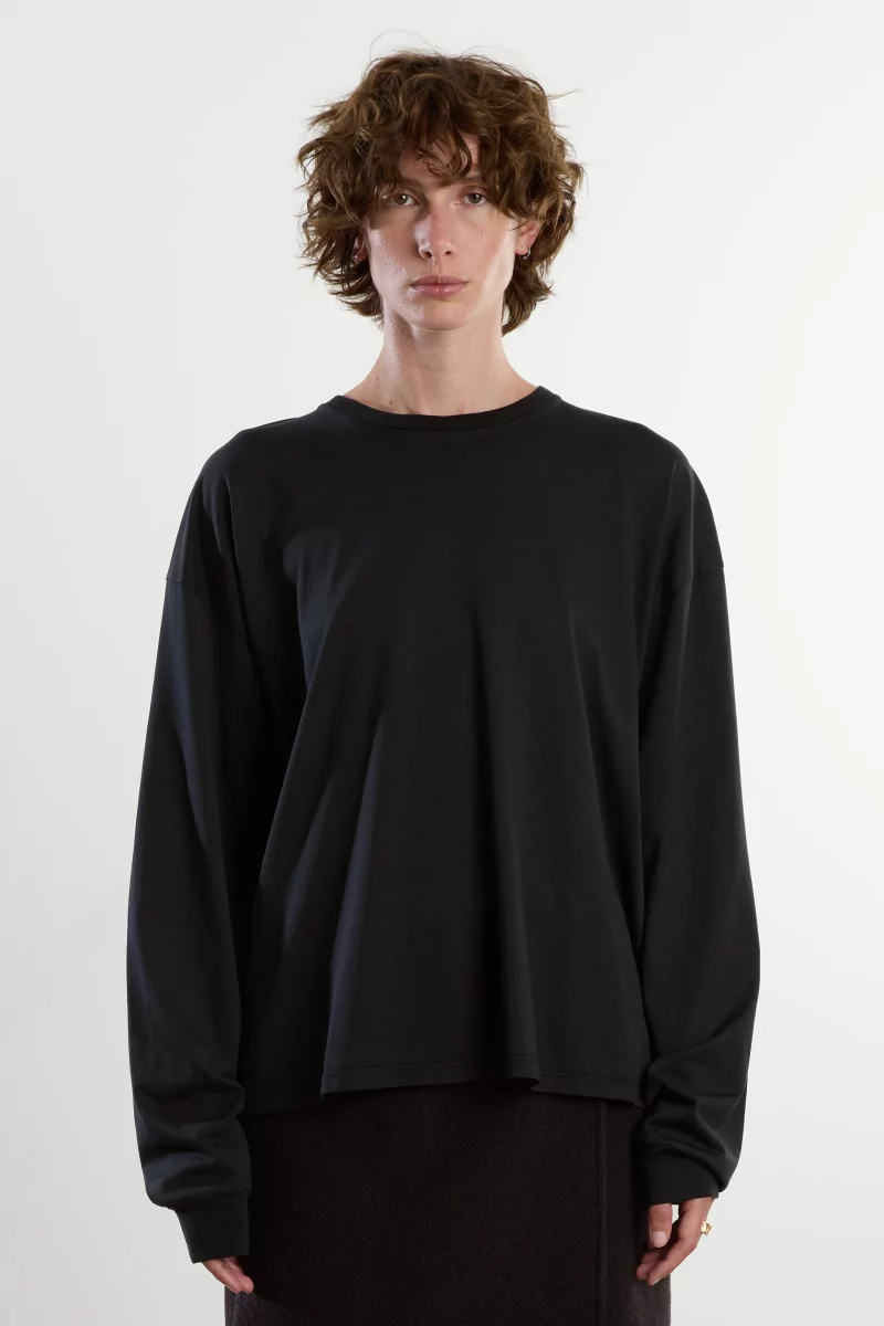 Cotton Jersey Roundneck T-Shirt – Black | Centre Commercial