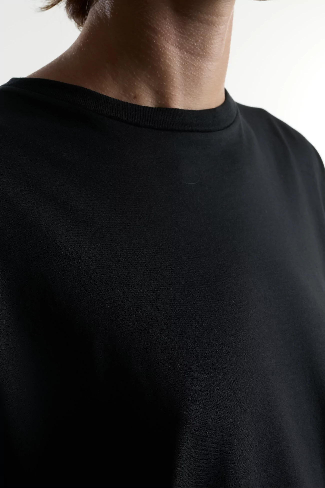 Cotton Jersey Roundneck T-Shirt – Black | Centre Commercial