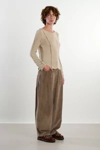 Top Viscose Recyclée Manches Longues Lido – Beige | Centre Commercial