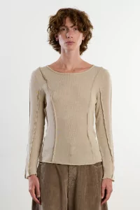 Top Viscose Recyclée Manches Longues Lido – Beige | Centre Commercial