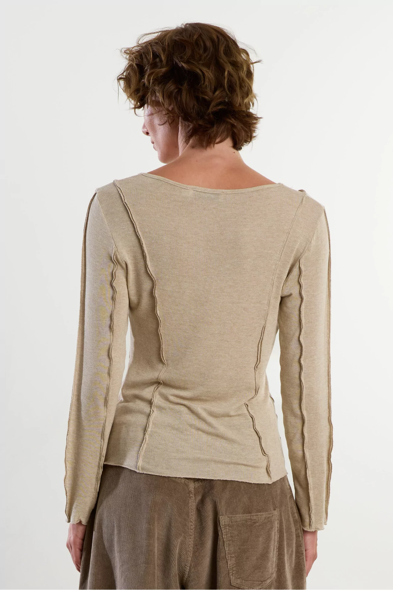 Top Viscose Recyclée Manches Longues Lido – Beige | Centre Commercial