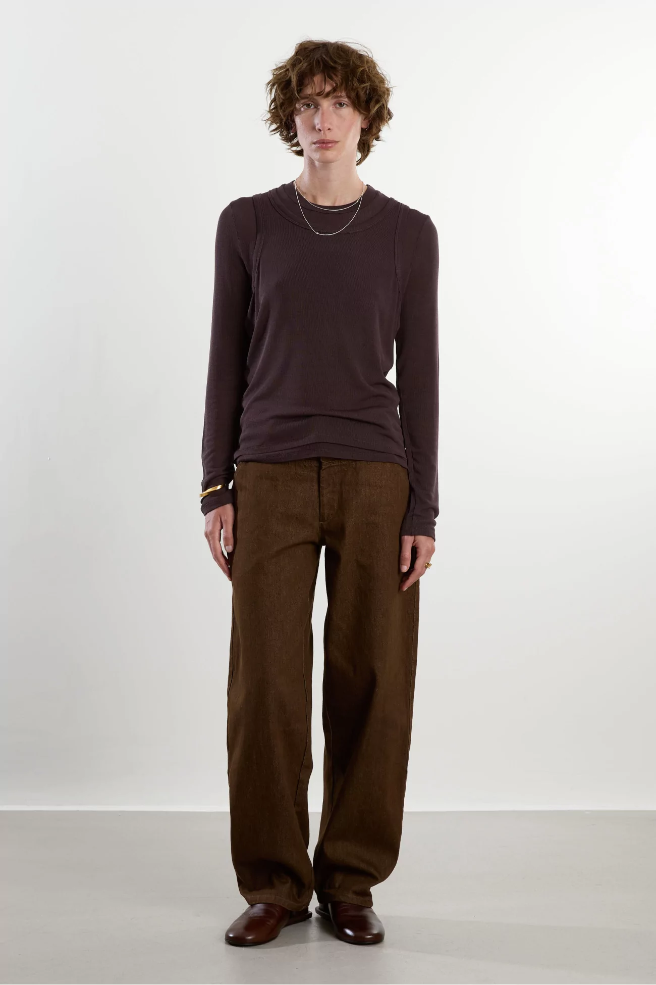 Two-Piece Viscose Porto Top Set – Brown | Centre Commercial