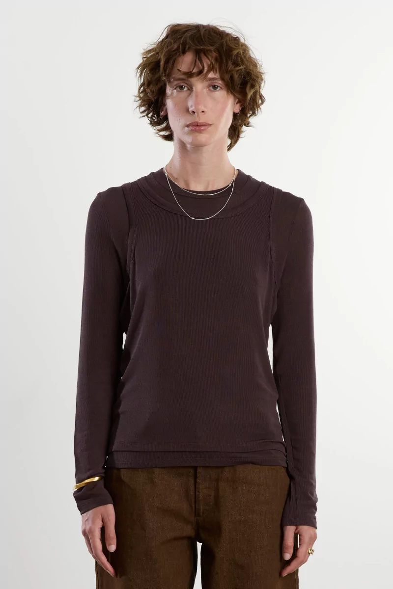 Two-Piece Viscose Porto Top Set – Brown | Centre Commercial