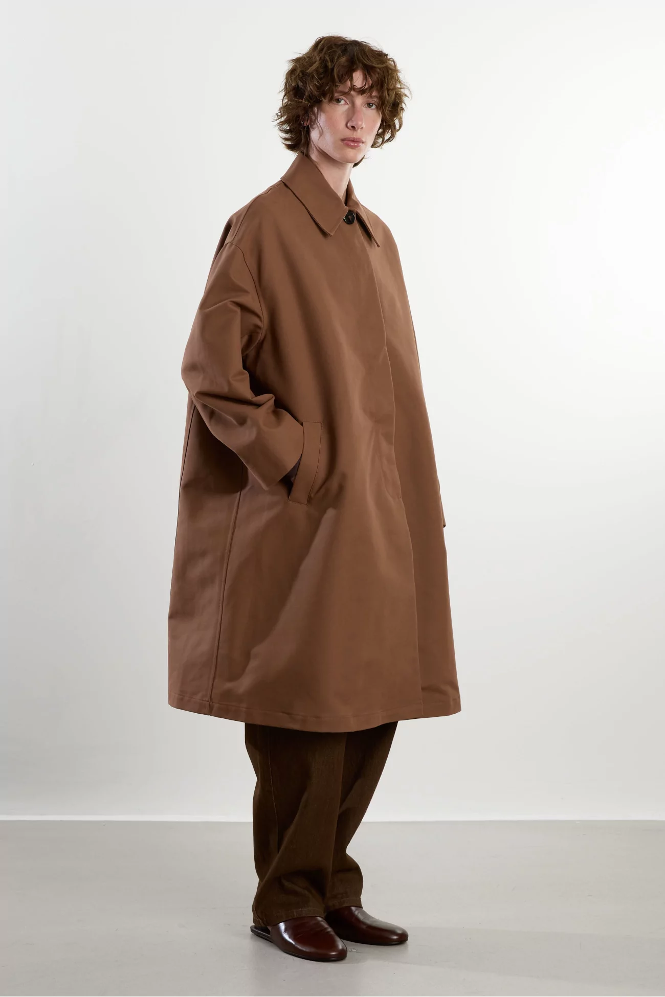 Oversized Cotton Rona Trench – Brown | Centre Commercial