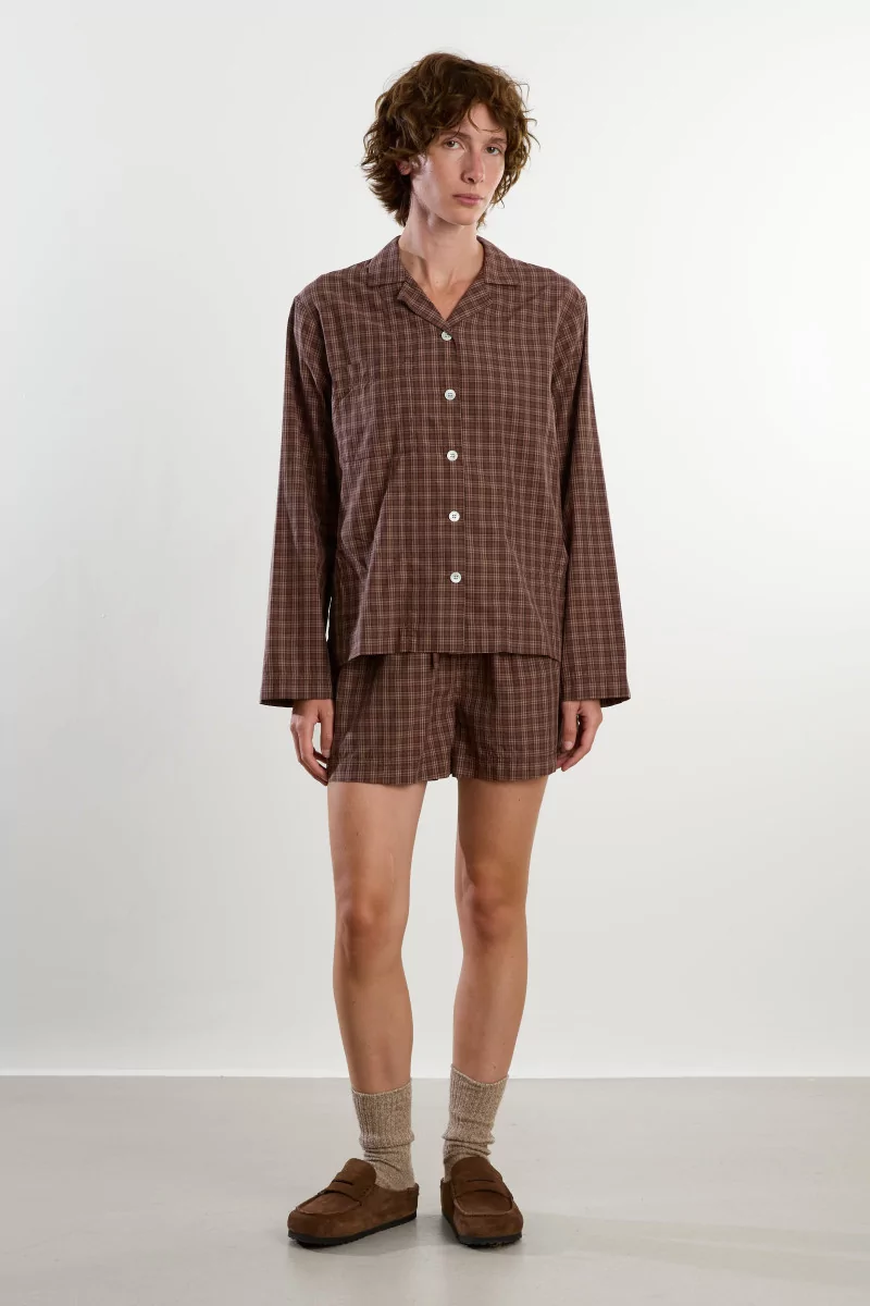 Short Twill Coton Bio GOTS – Serra Checks | Centre Commercial