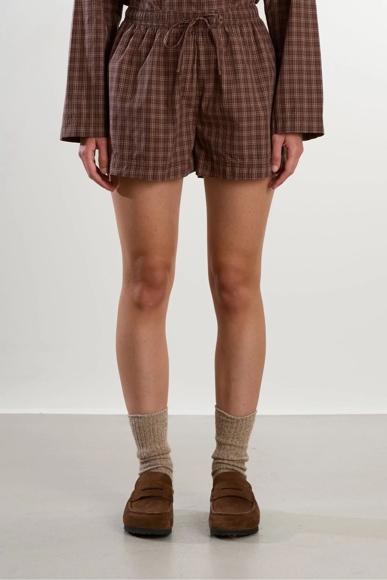 Short Twill Coton Bio GOTS – Serra Checks | Centre Commercial
