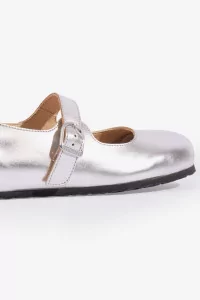 Santa Clarita Leather Ballet Flat Birkenstock – Silver | Centre Commercial