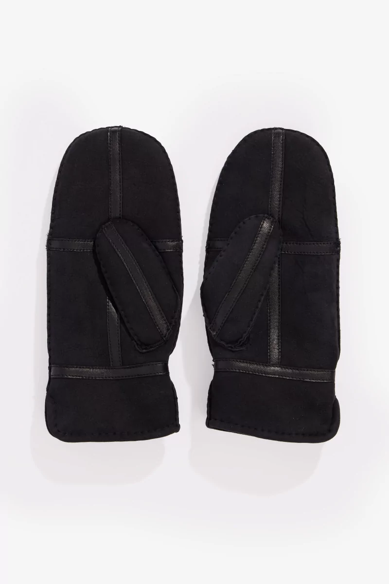 Shearling Sheepskin Mittens An Irrational Element – Black | Centre Commercial
