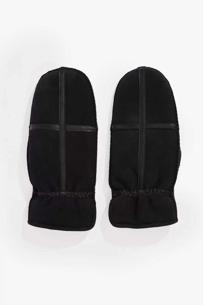 Moufles Shearling Peau Lainée An Irrational Element – Black | Centre Commercial
