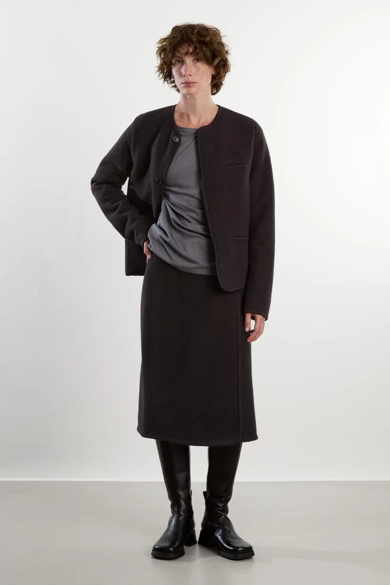 Veste Laine Feutrée Walker Mini – Charbon | Centre Commercial