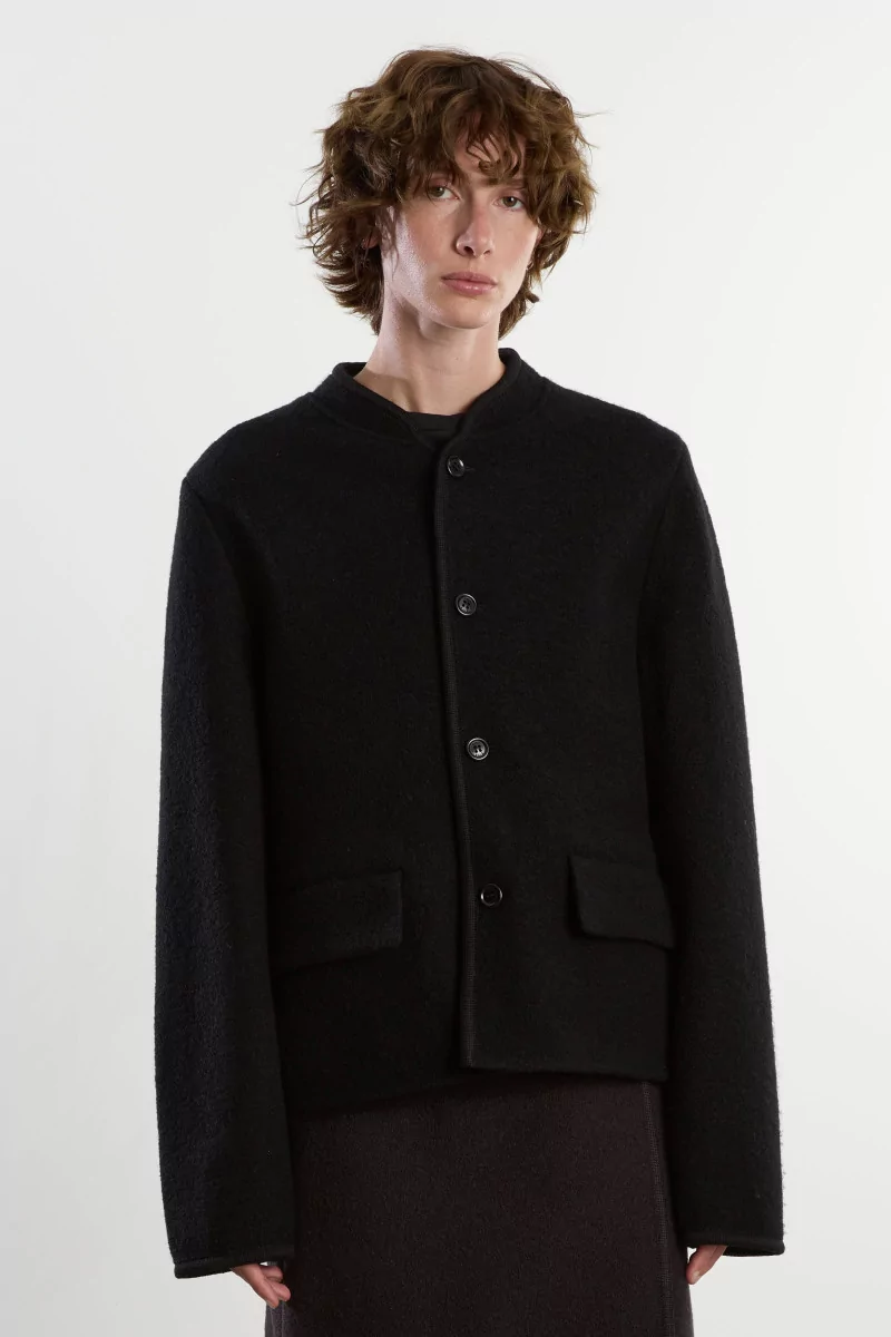 Felted Wool Walker Mini Jacket – Black | Centre Commercial