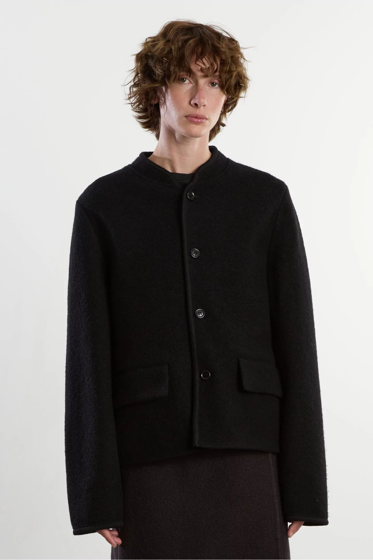 Felted Wool Walker Mini Jacket – Black | Centre Commercial