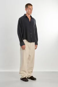 Men's Wool Cashmere Shirt Normal – Navy | Centre Commercial