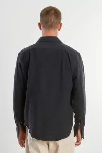 Chemise Homme Laine Cachemire Normal – Navy | Centre Commercial