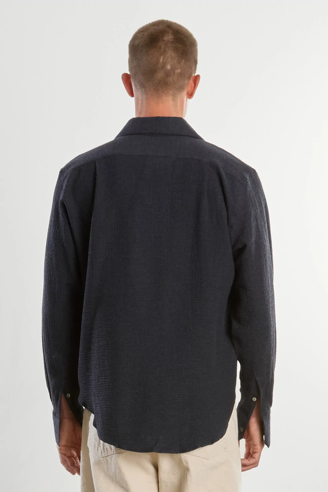 Men's Wool Cashmere Shirt Normal – Navy | Centre Commercial