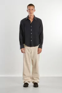 Men's Wool Cashmere Shirt Normal – Navy | Centre Commercial