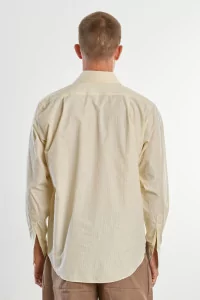Chemise Homme Coton Popeline Normal – Jaune Rayé Noir | Centre Commercial