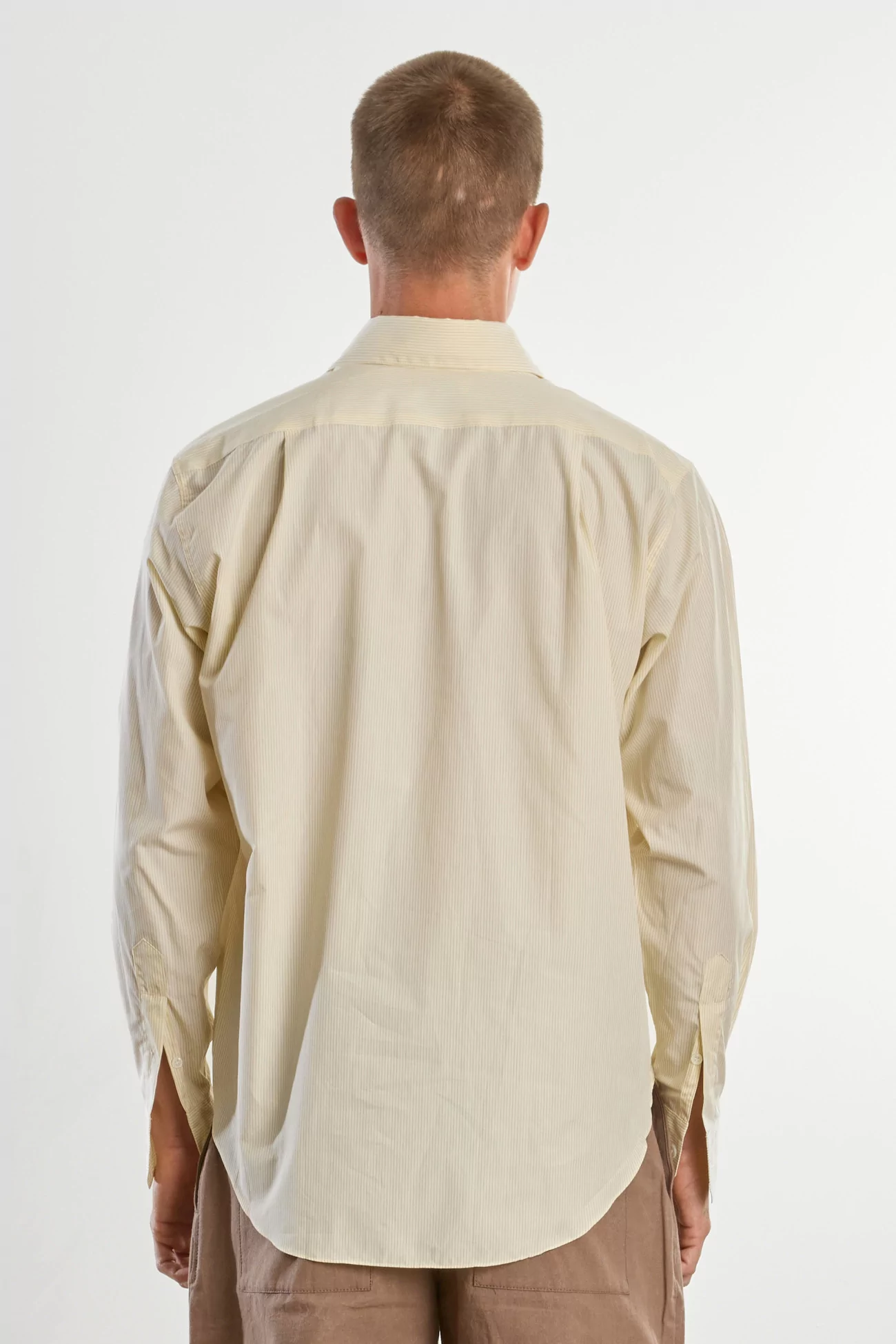 Chemise Homme Coton Popeline Normal – Jaune Rayé Noir | Centre Commercial