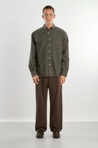 Chemise Coton Bio Homme Dad's Shirt – Vert Foncé / Vert | Centre Commercial