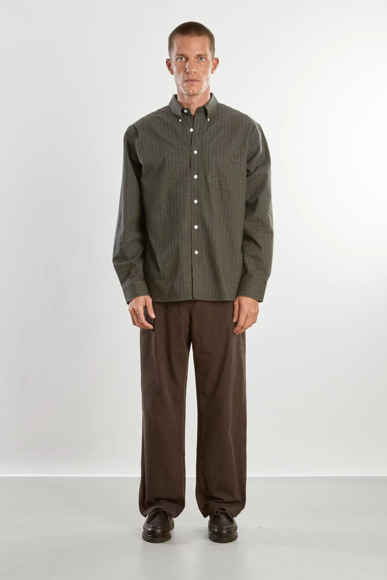 Chemise Coton Bio Homme Dad's Shirt – Vert Foncé / Vert | Centre Commercial