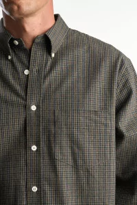 Organic Cotton Shirt Dad's Shirt – Dark Green/Green | Centre Commercial