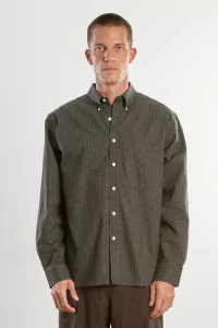 Chemise Coton Bio Homme Dad's Shirt – Vert Foncé / Vert | Centre Commercial