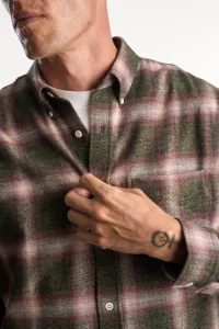 Men's Flannel Shirt Dad's Shirt – Green/Red | Centre Commercial