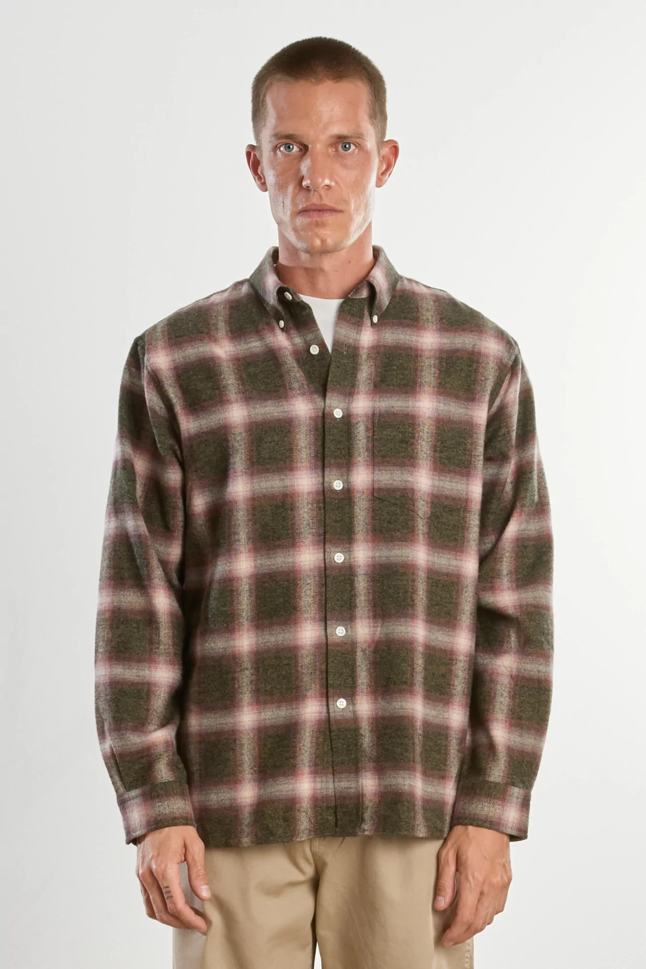Men's Flannel Shirt Dad's Shirt – Green/Red | Centre Commercial