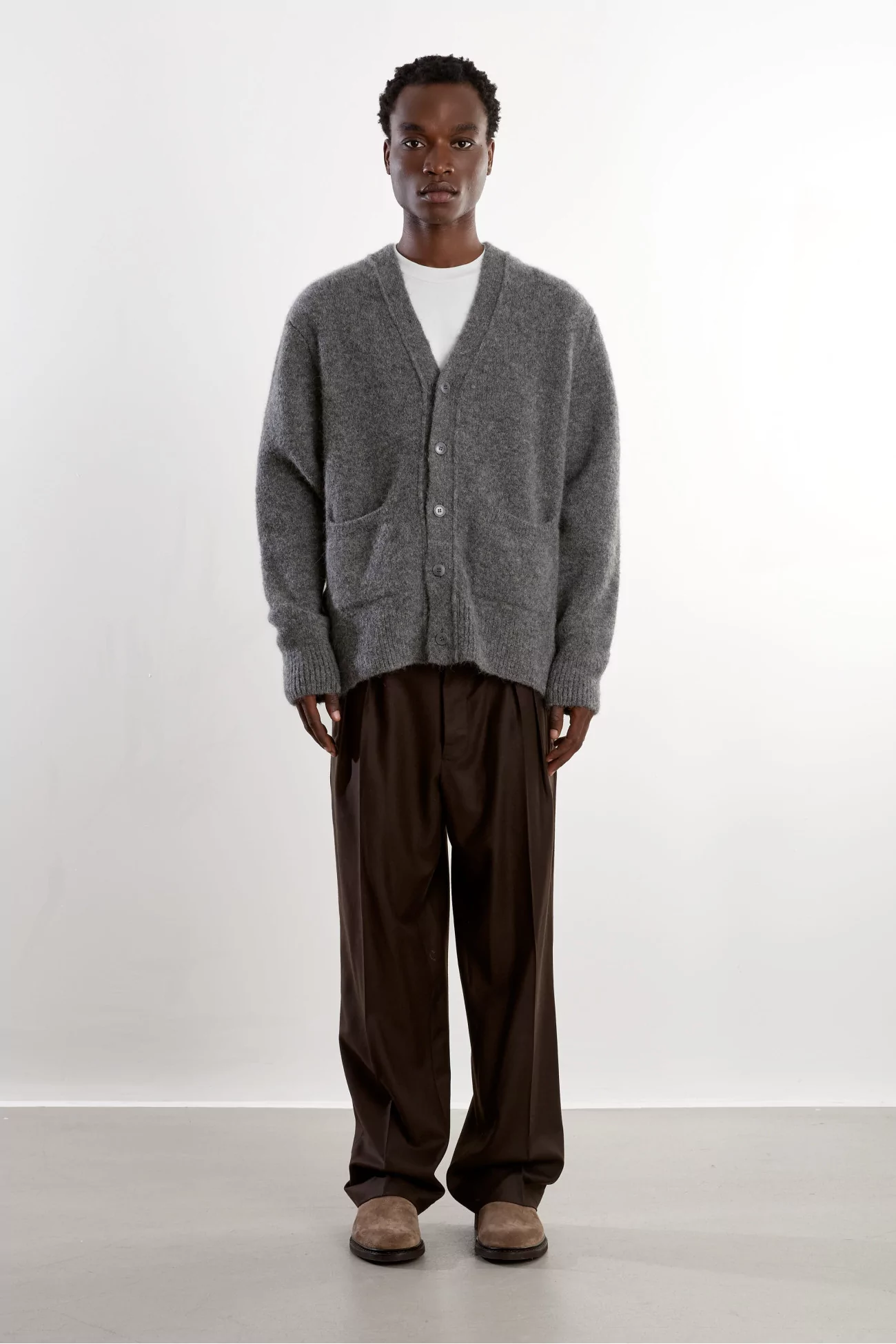 Cardigan Homme Baby Alpaga Museum Garments – Gris Chiné | Centre Commercial