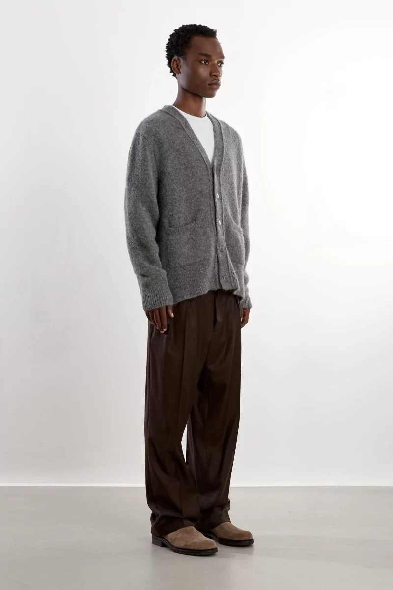 Cardigan Homme Baby Alpaga Museum Garments – Gris Chiné | Centre Commercial
