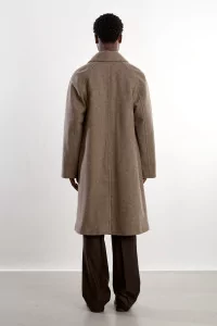 Museum Garments Raglan Undyed Wool Car Coat – Beige Melange | Centre Commercial
