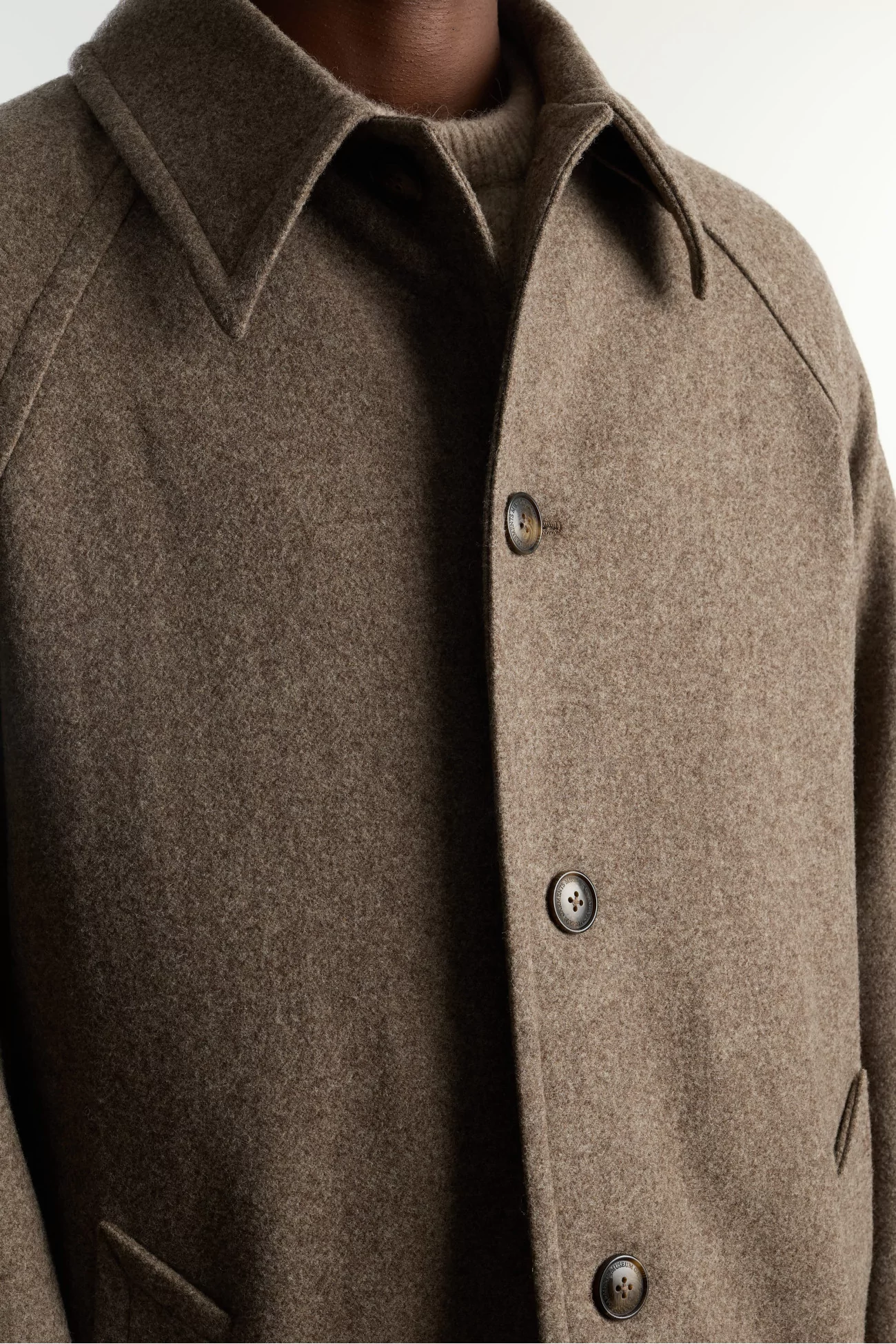 Manteau Homme Laine Non Teinte Raglan Museum Garments – Beige Chiné | Centre Commercial