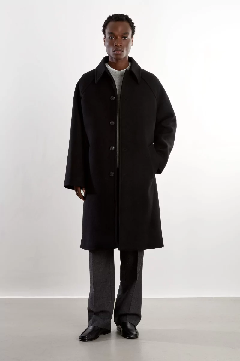 Manteau Homme Laine Raglan Museum Garments – Noir | Centre Commercial