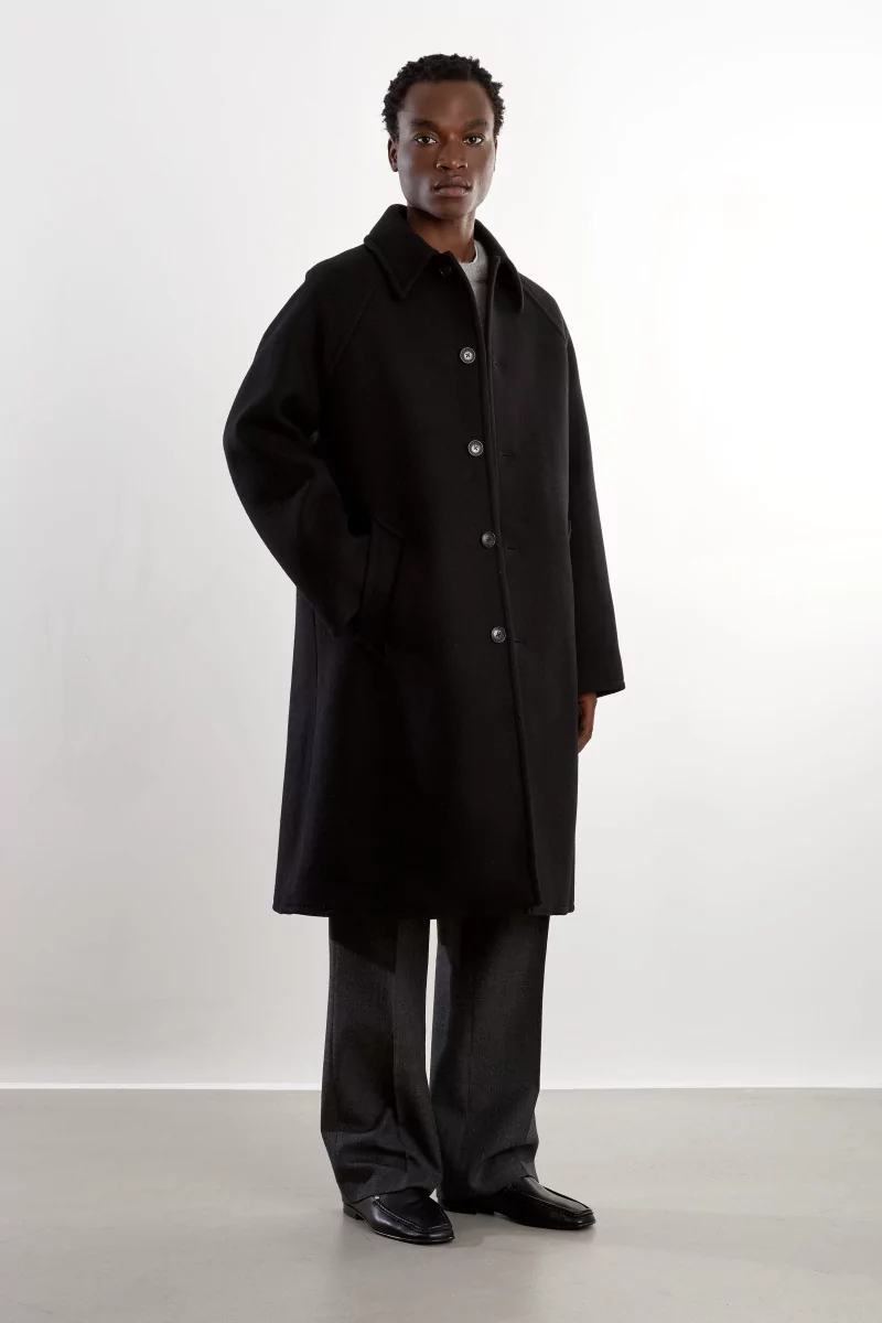 Manteau Homme Laine Raglan Museum Garments – Noir | Centre Commercial