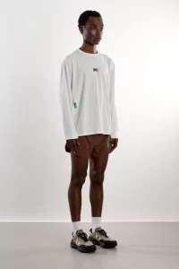 T-shirt Running Manches Longues Boxy District Vision – Lunar White | Centre Commercial